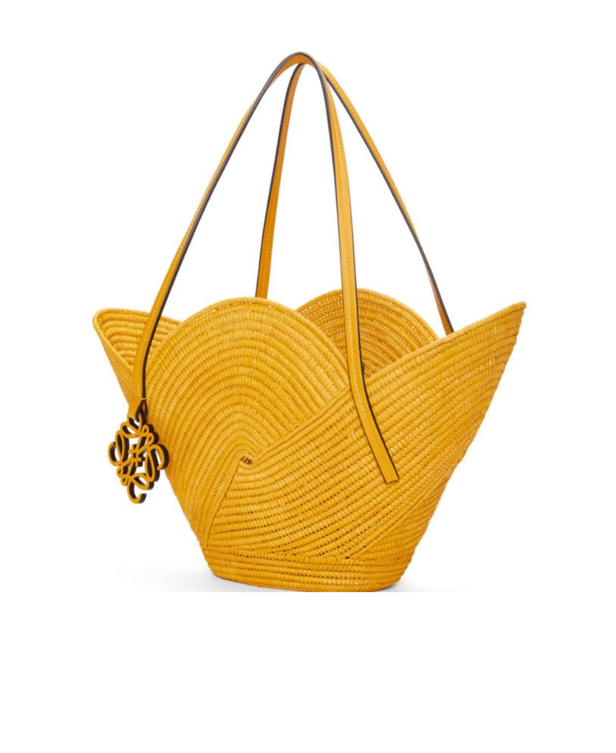 Loewe Weave A Basket Handbag In Yellow