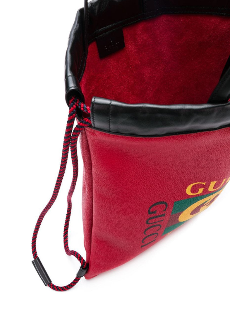 Gucci Printed Backpack In Red