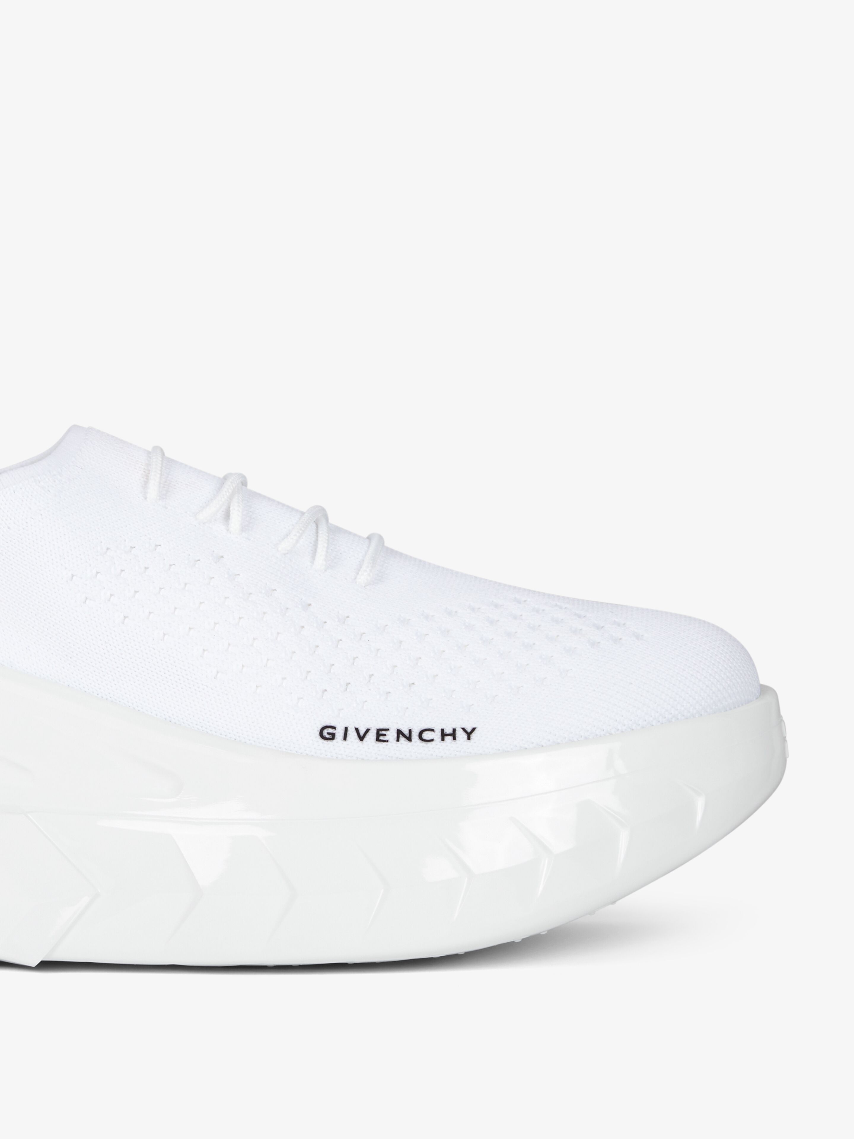 Givenchy Womens White Marshmallow Wedge Chunky-sole Knitted Low-top Trainers In White