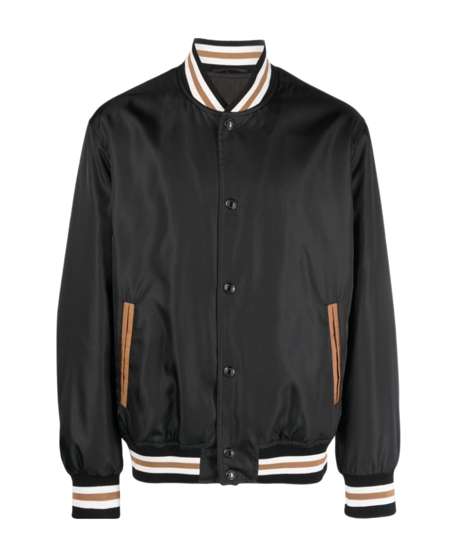 Versace Medusa Flame Nylon Bomber Jacket In Black