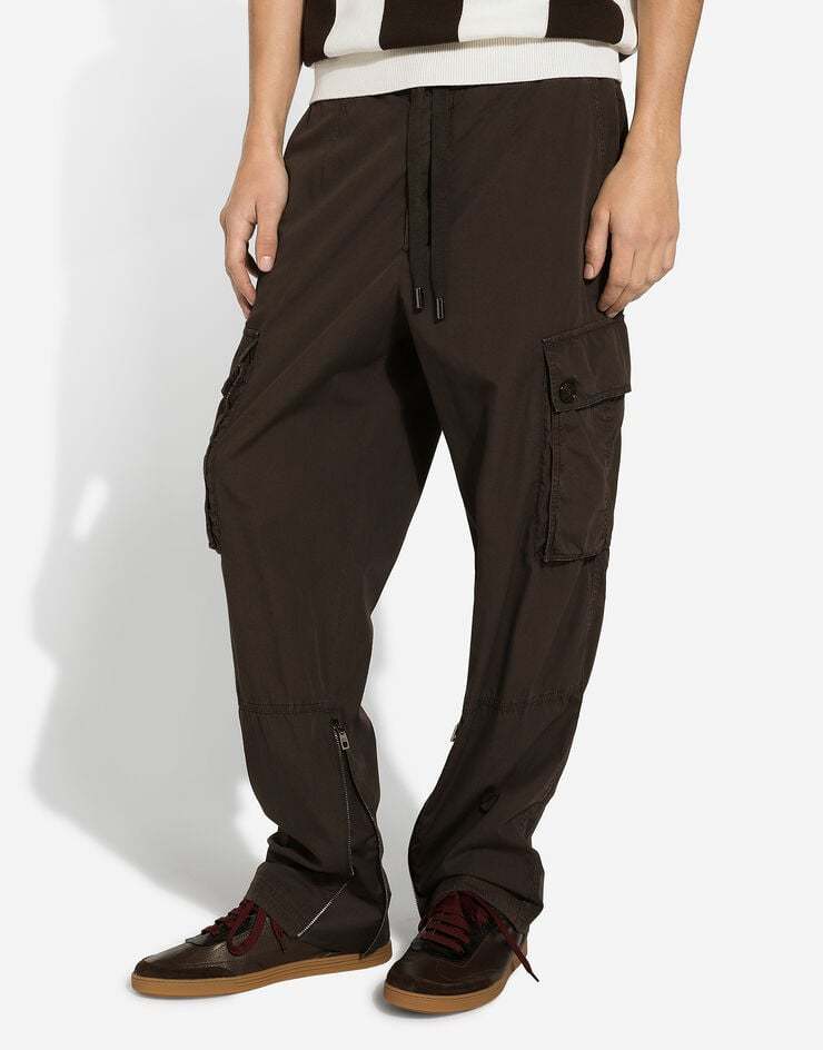 Dolce & Gabbana Black And White Cotton Track Pants In Black