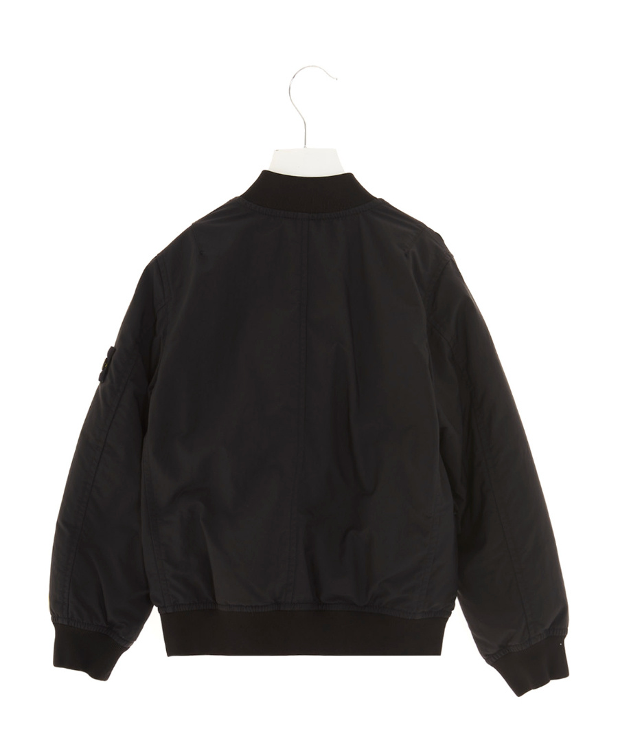 Stone Island Compass-patch Feather-down Jacket In Black