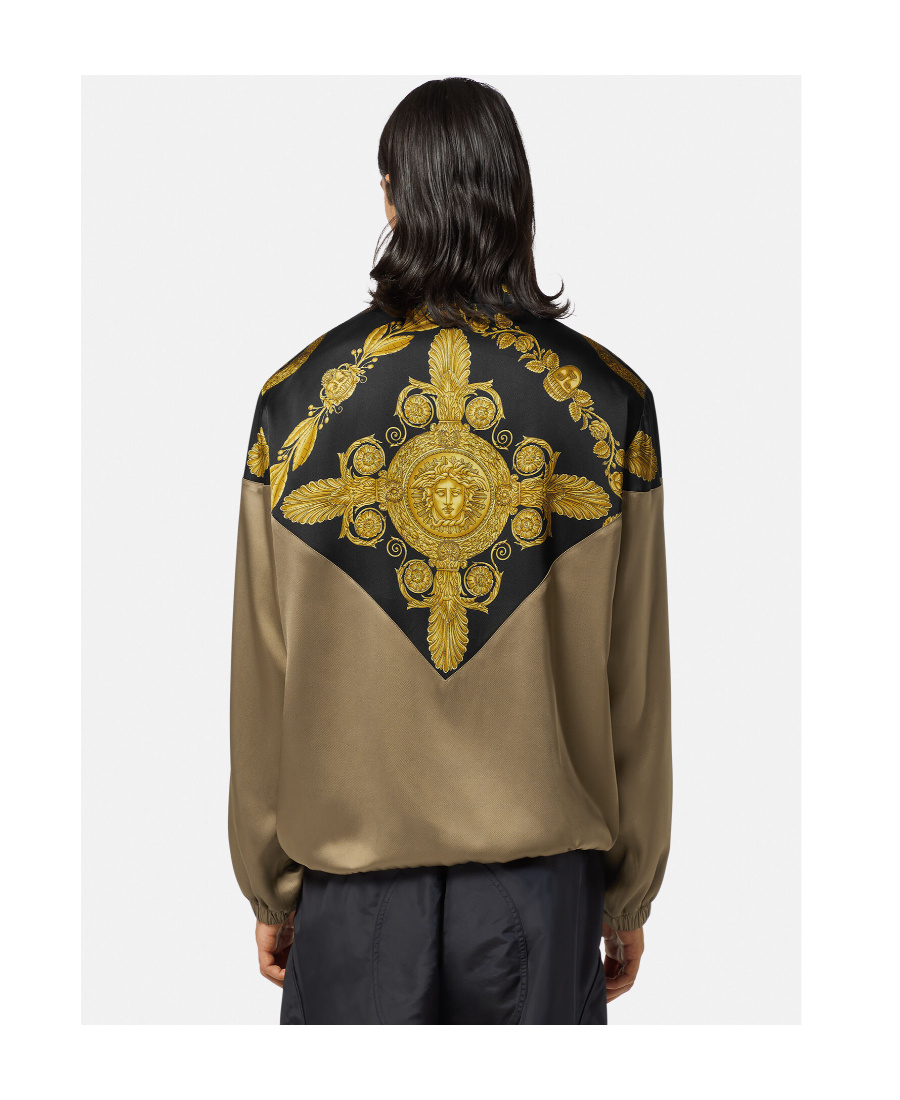 Versace Barocco Track Jacket In Brown