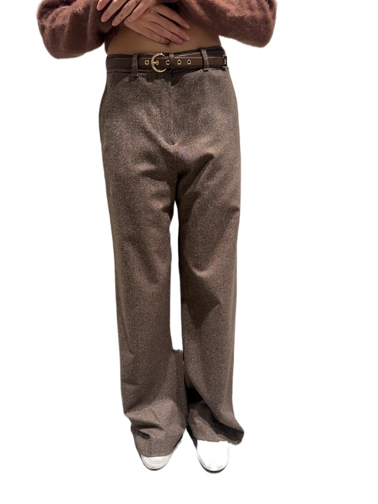 Max Mara Belt Loop Casual Pants In Brown