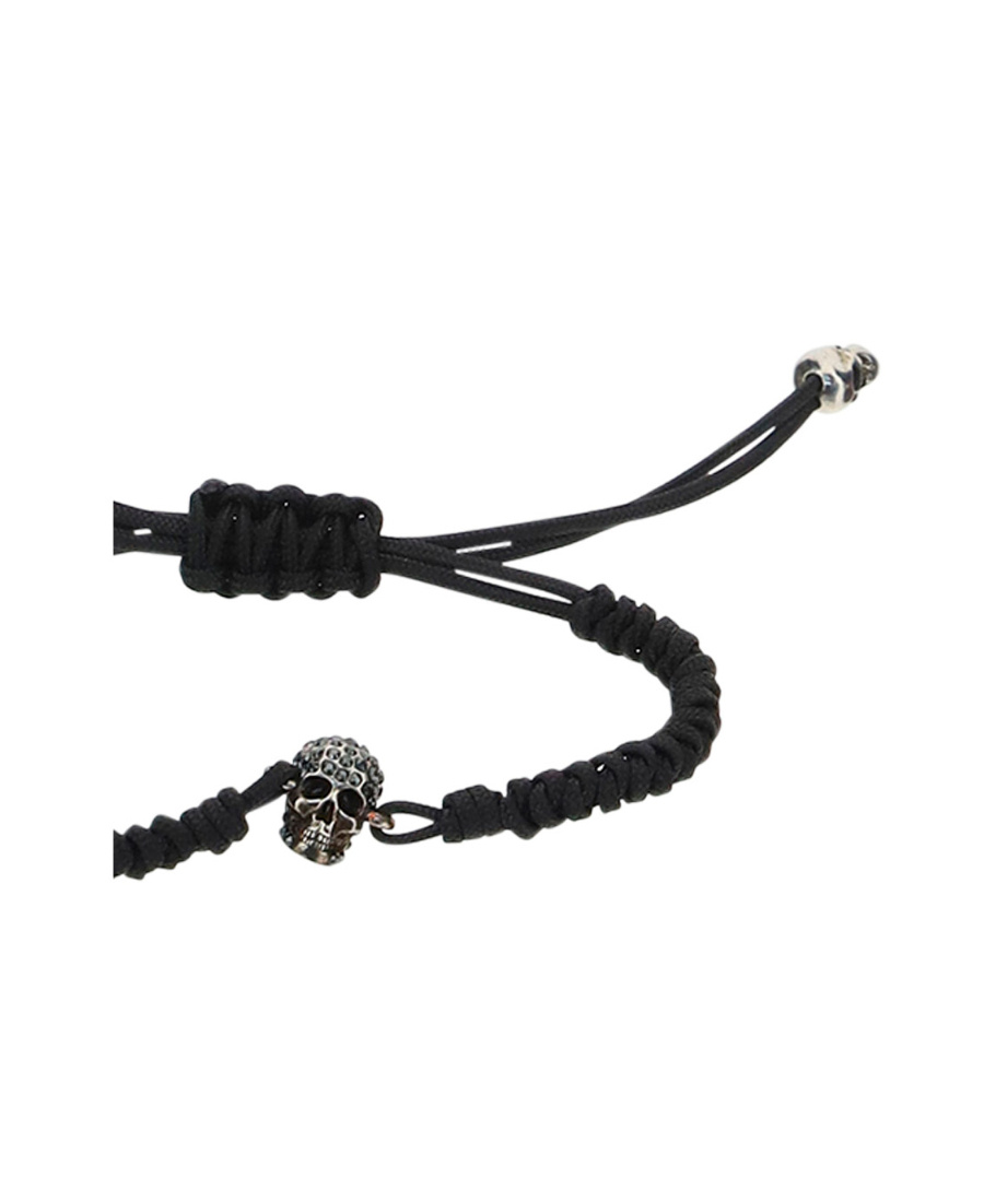 ALEXANDER MCQUEEN SKULL-CHARM DRAWSTRING BRACELET