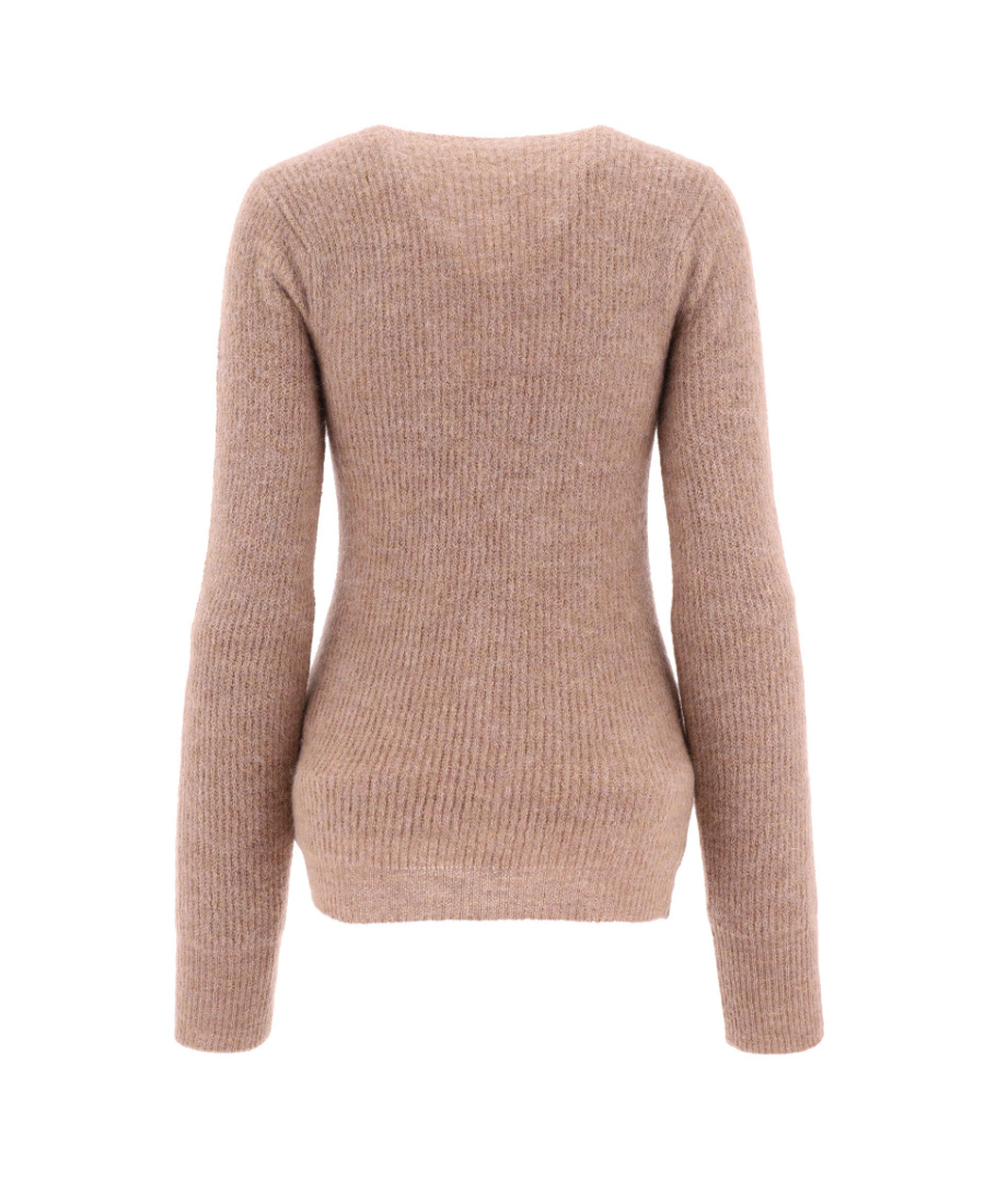 Jacquemus Pau Asymmetric Knitted Cardigan In Nude