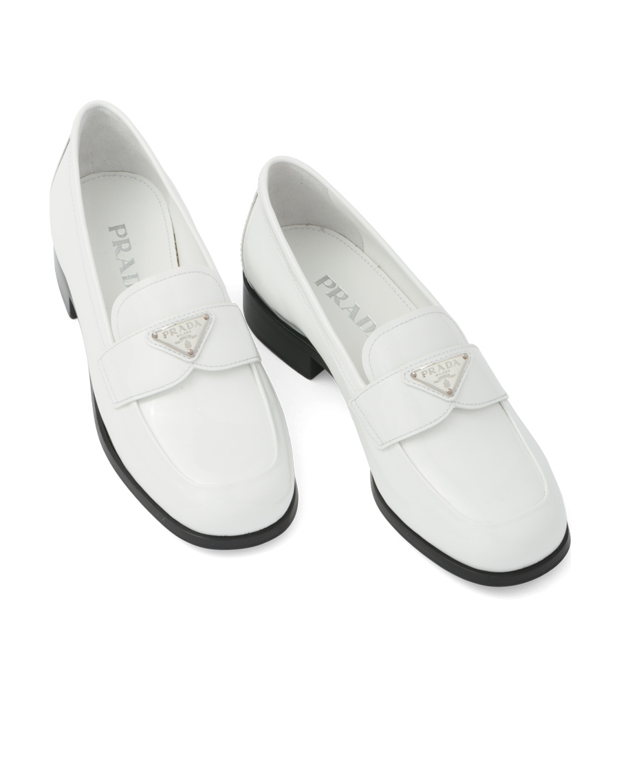 Prada Mocassini In Pelle Bianca  Donna In White