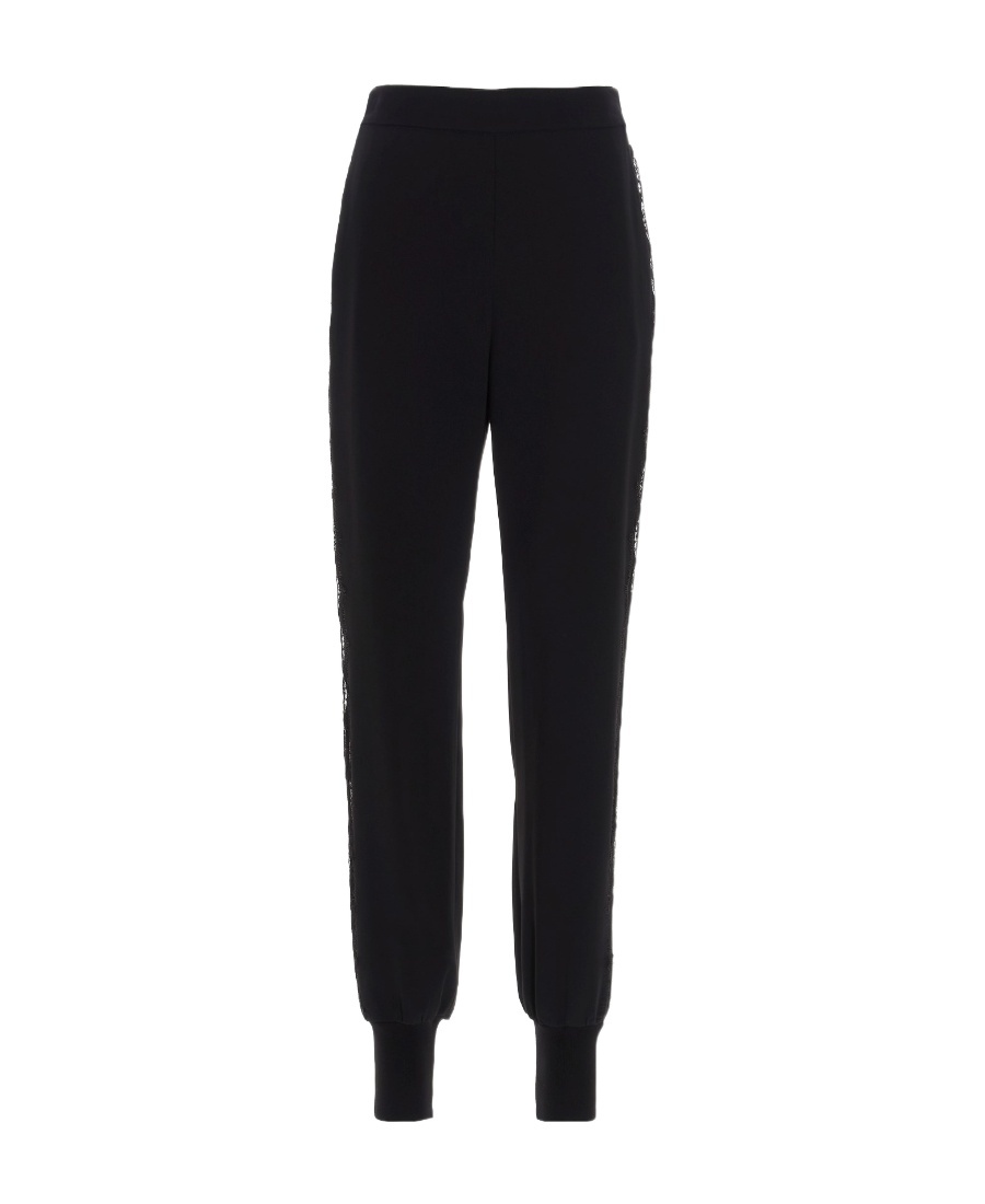 Stella Mccartney Lace Cut-out Tapered Trousers In Black