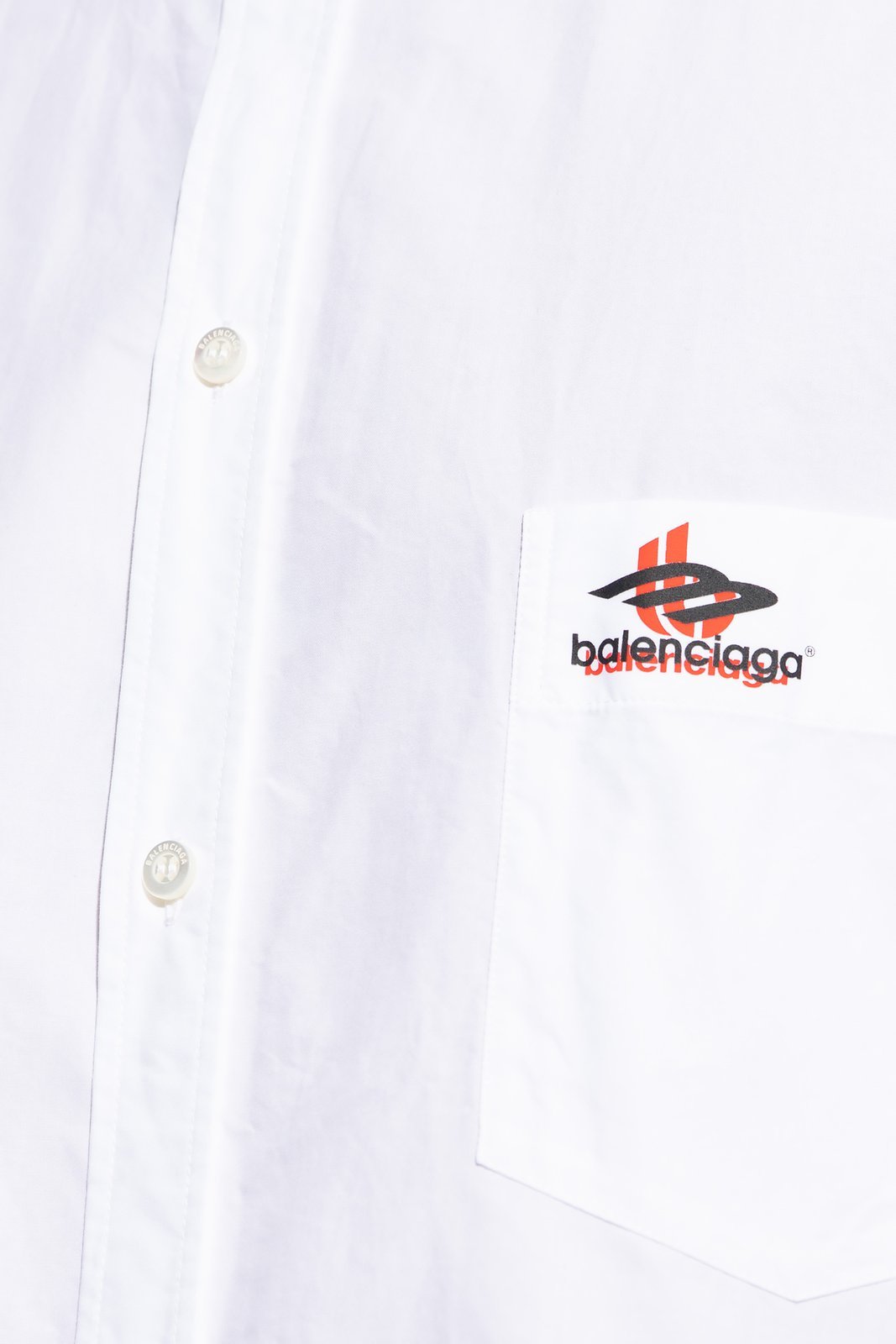 Balenciaga Logo-print Cotton Shirt In White