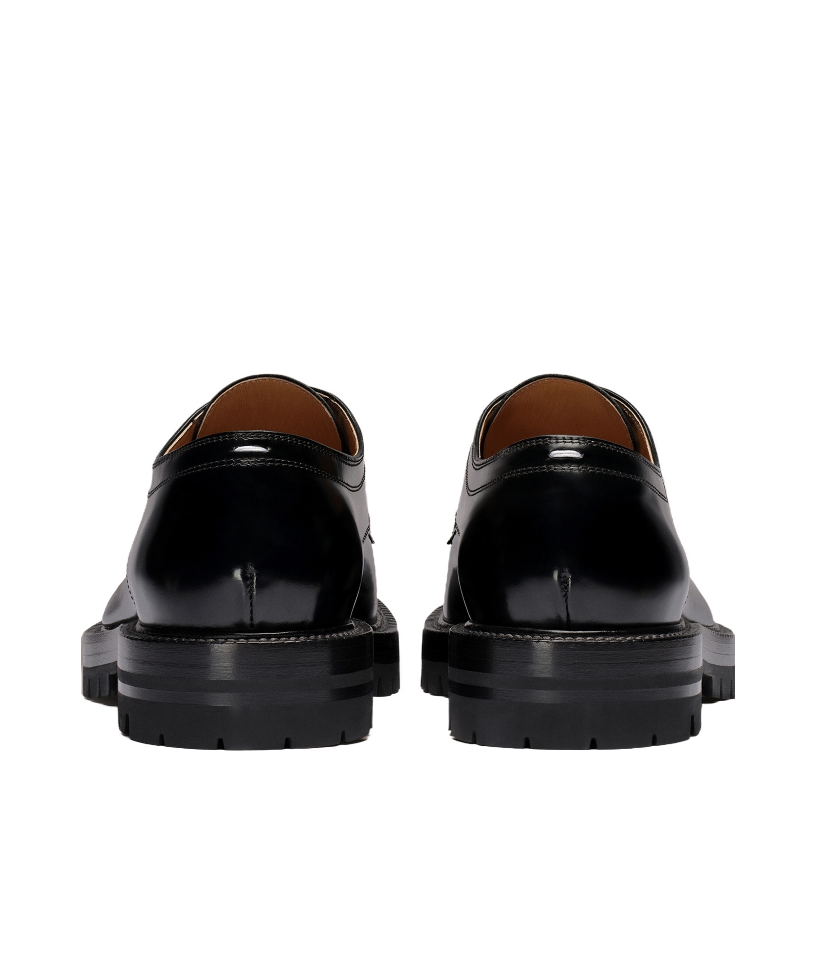 Maison Margiela Tabi Split-toe Glossed-leather Loafers In Black