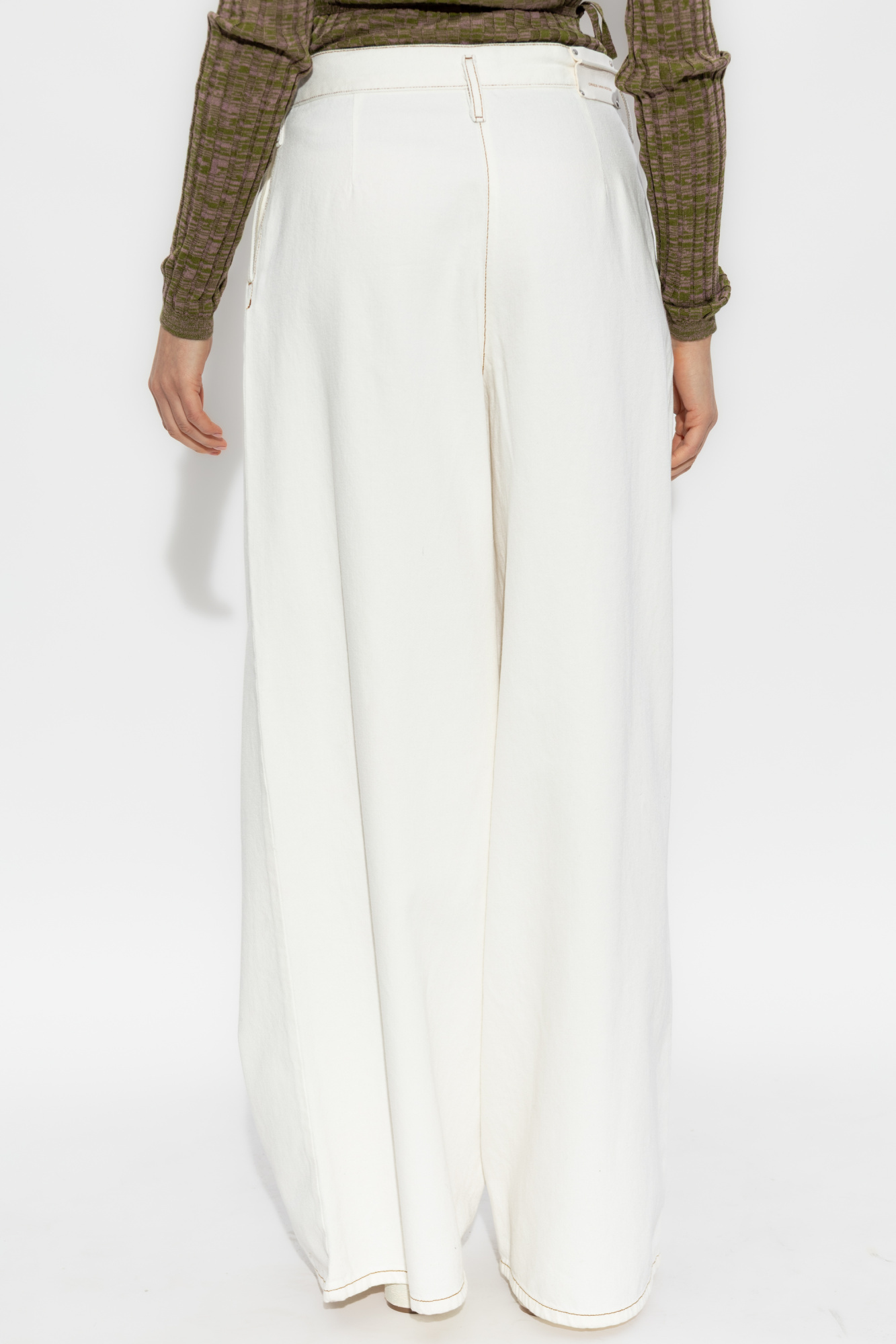 Dries Van Noten Belt-loop Jeans In White