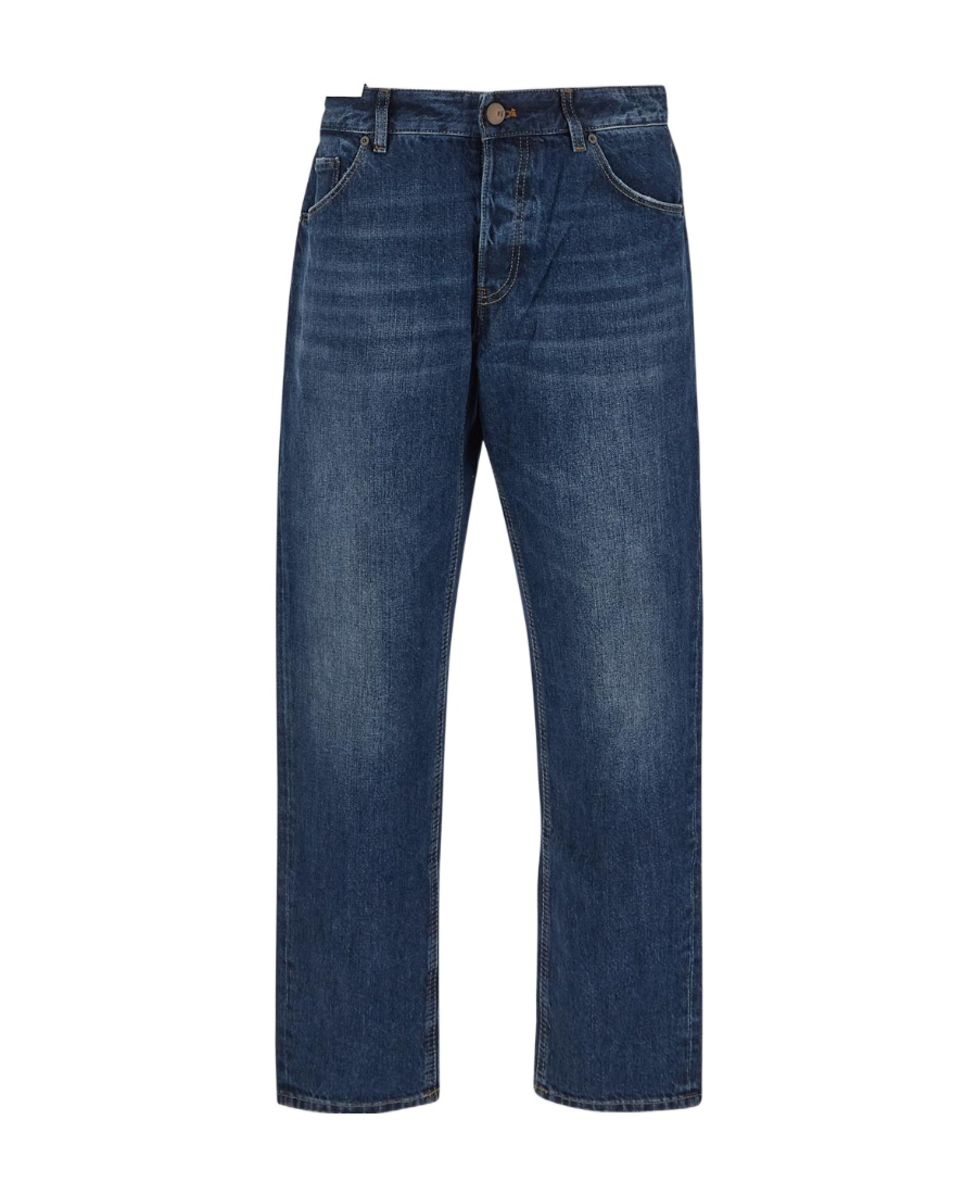 Pt Torino Logo-patch Straight-leg Jeans In Blue