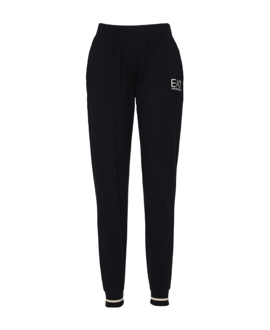 EA7 LOGO-PRINT TAPERED TRACK PANTS