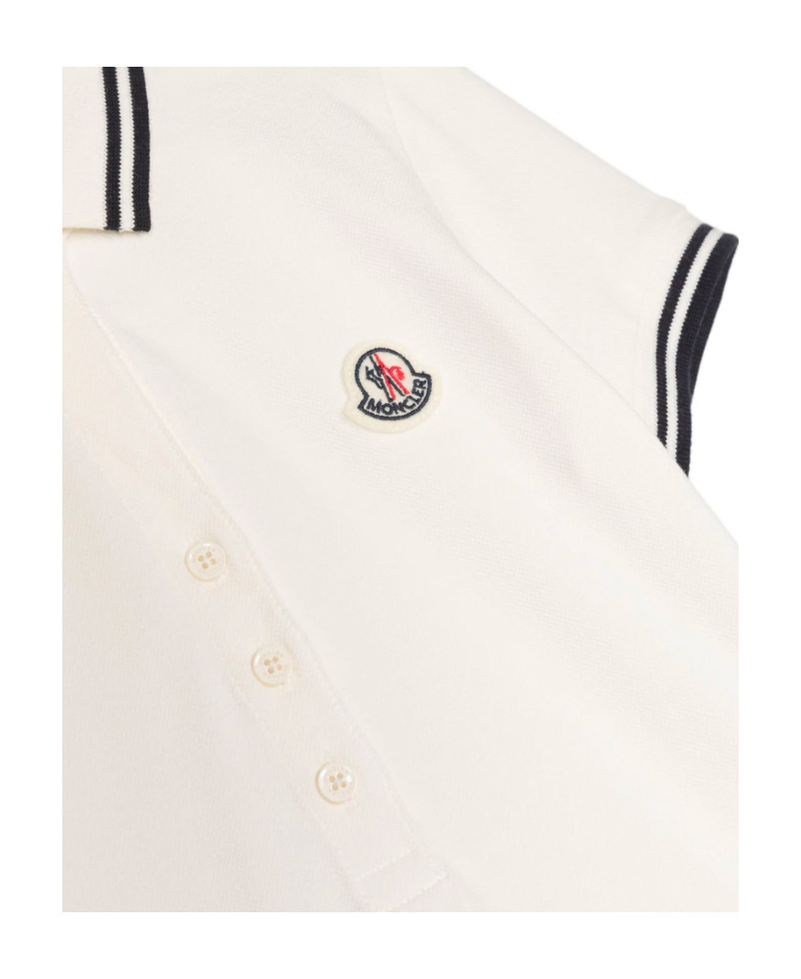 Moncler Chest Logo-patch Polo Shirt In White