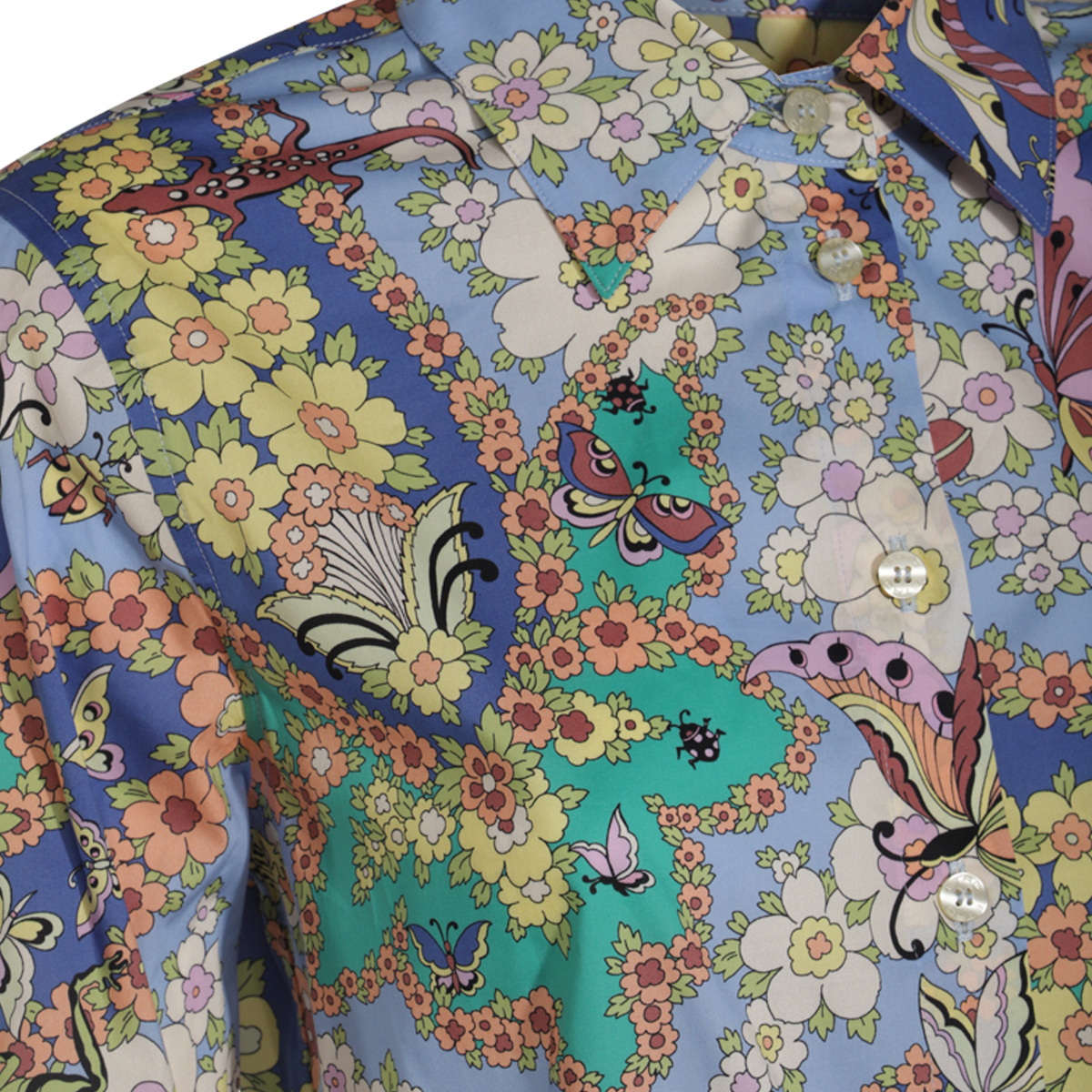Etro Paisley Print Cotton-elastane Shirt In Multicolor