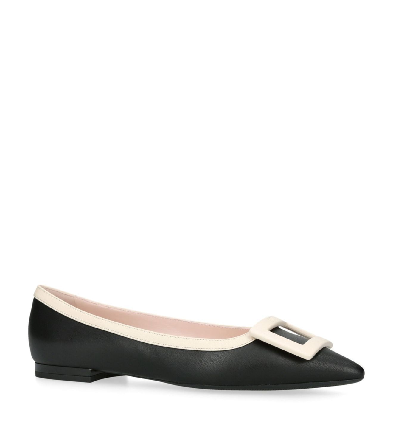 Roger Vivier Gommettine Buckled Patent-leather Ballet Flats In Black