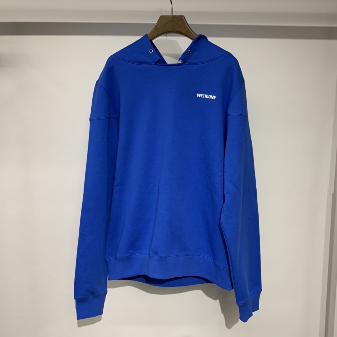 We11 Done Drop Shoulder Hoodie In Blue