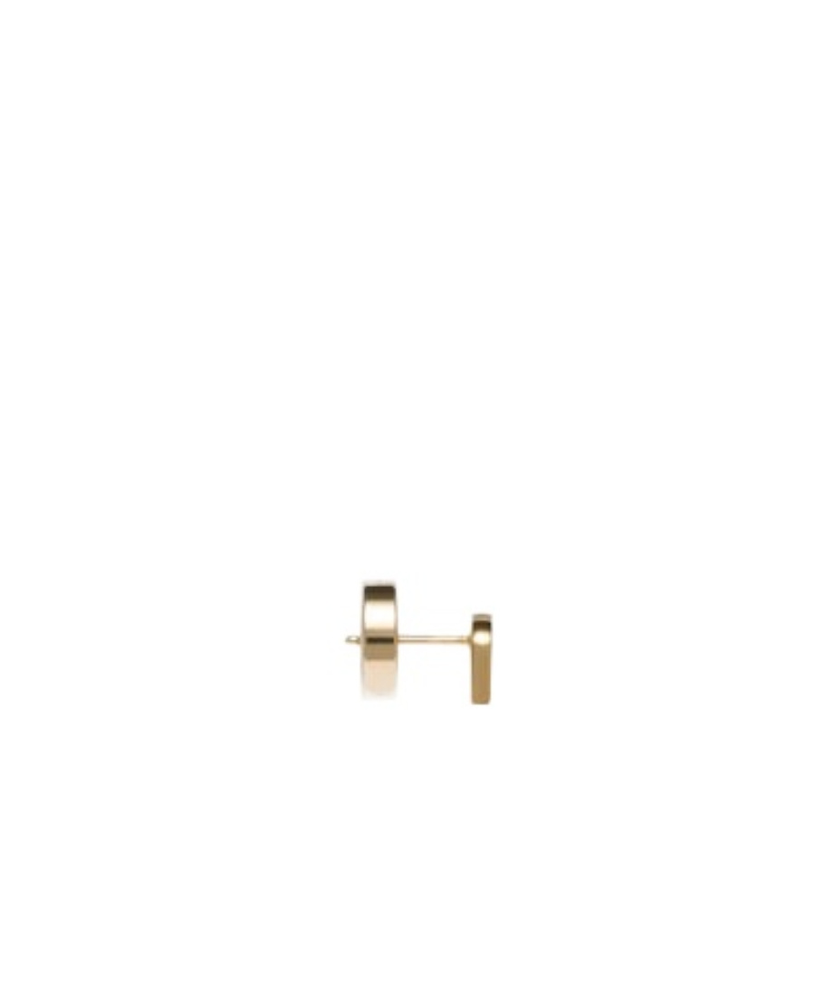 Miu Miu Enameled Monogram Stud Earrings In Yellow