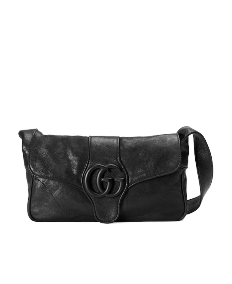 Gucci Small Aphrodite Small Leather Shoulder Bag In Black