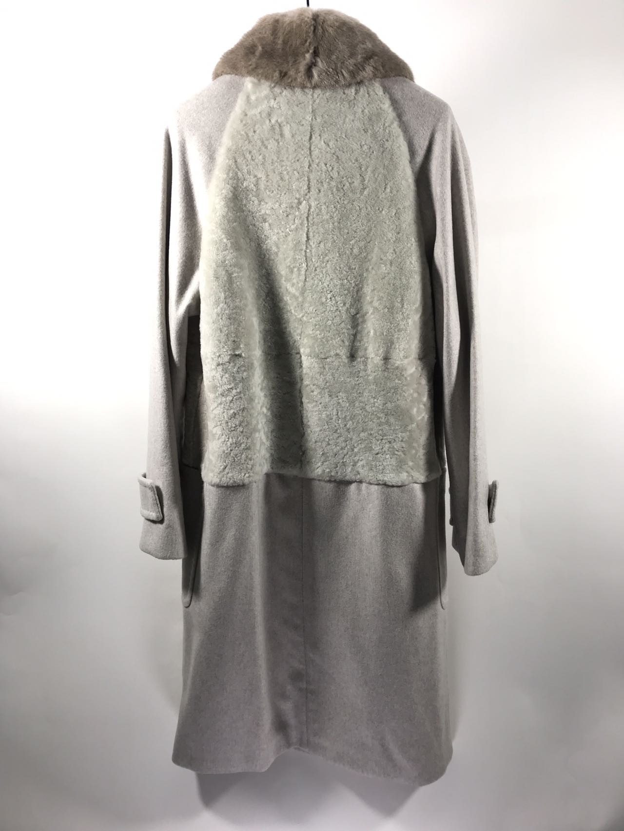 Max Mara Spliced Detail Coat In Gray
