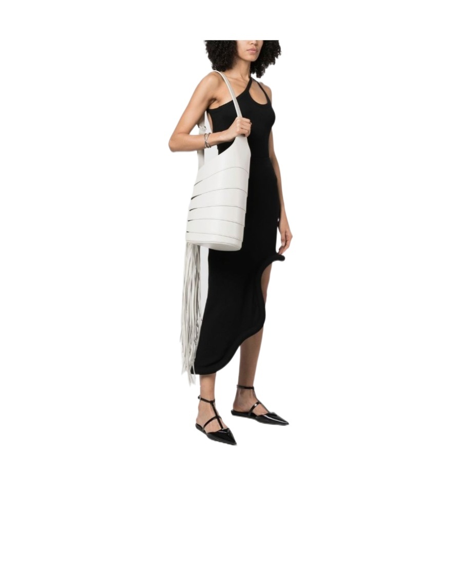 Alaïa Tassel Shoulder Bag In White