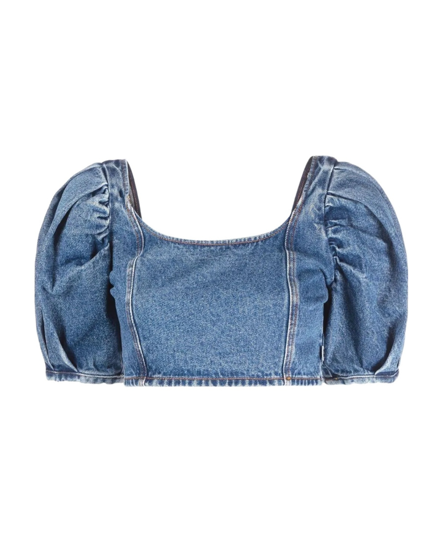 MSGM DENIM CROP TOP