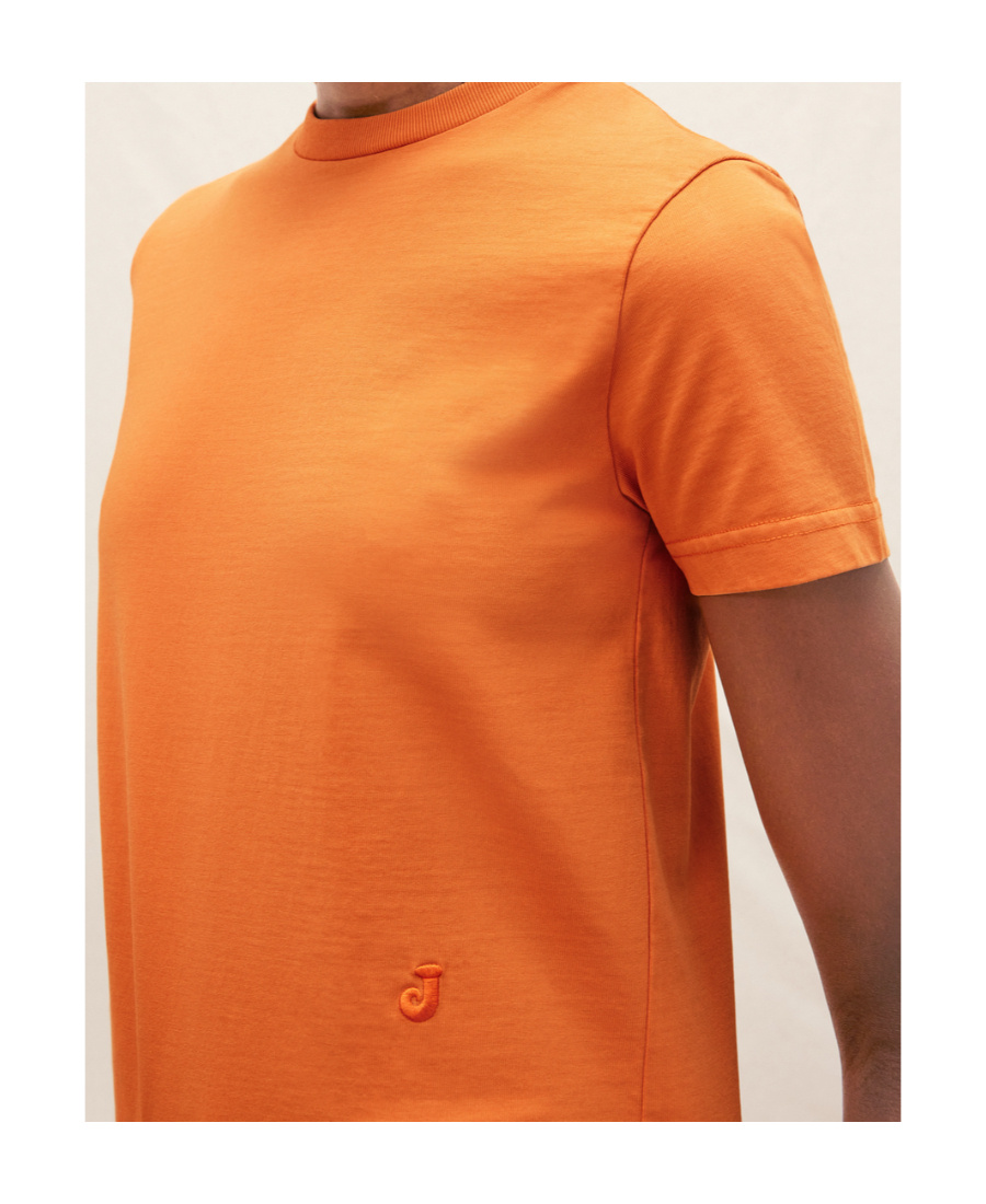 Jacquemus Ava Logo-embroidered Cotton T-shirt In Orange