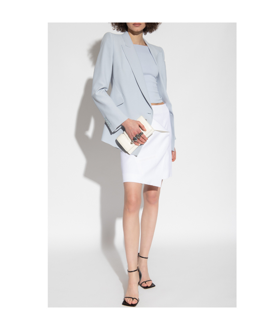 Alexander Mcqueen Wrap Skirt With Lateral Zip Closure In White