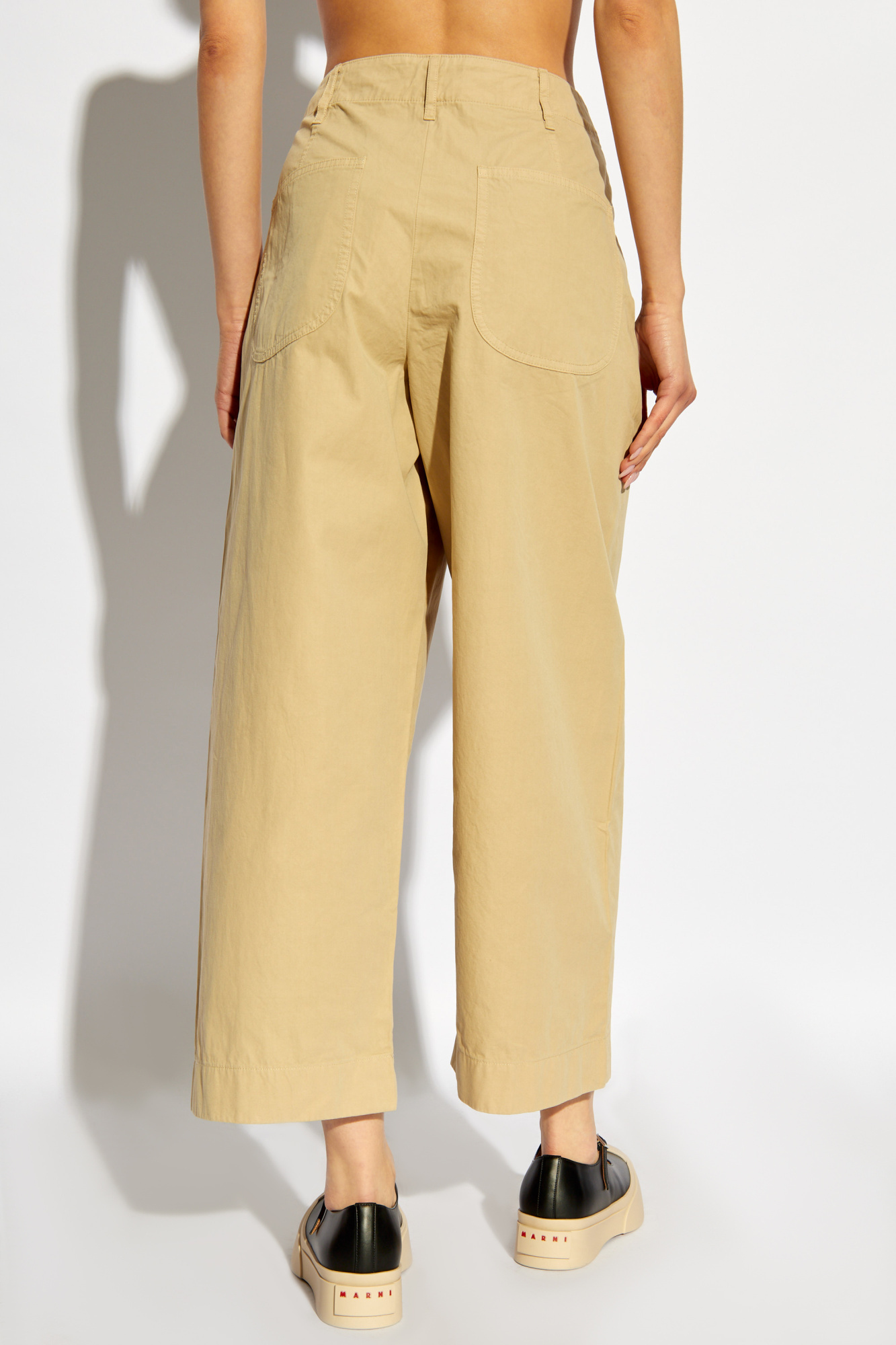 Rag & Bone Cotton-twill Cropped Trousers In Nude