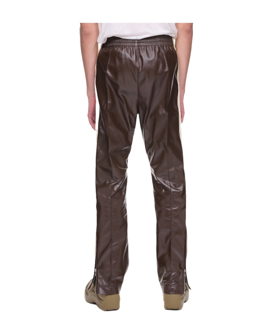 BOTTEGA VENETA LOGO LEATHER TROUSERS