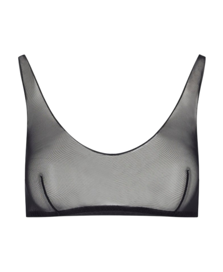 Oseree Sheer Mesh Sporty Bra In Gray