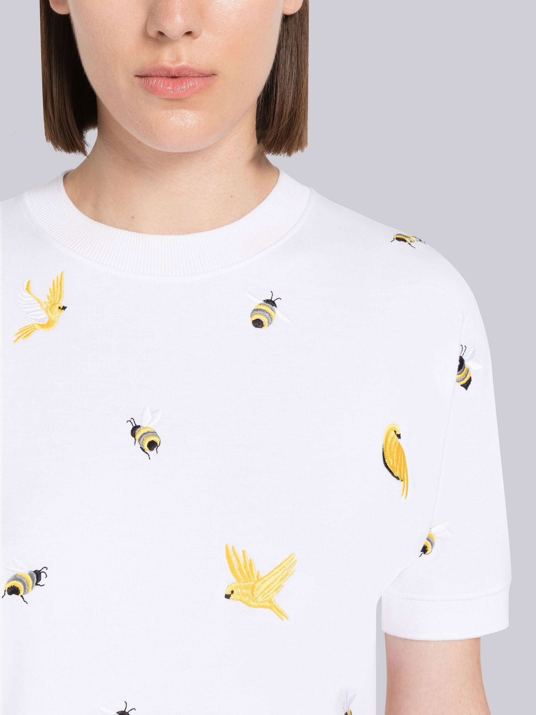 Thom Browne Logo-embroidered T-shirt In White