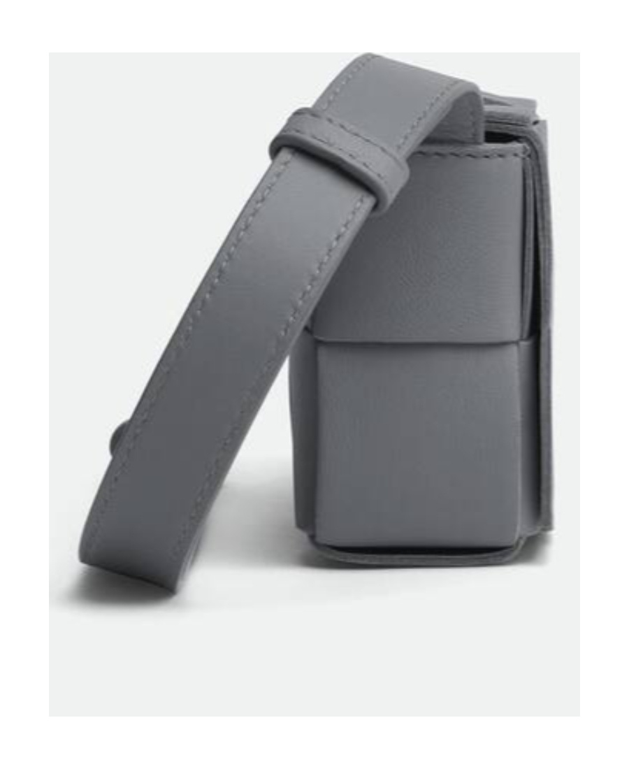 Bottega Veneta Logo Cross-body Bag In Gray