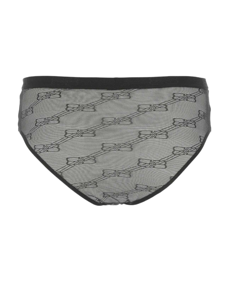 Balenciaga Embroidered-logo Mesh Briefs In Black