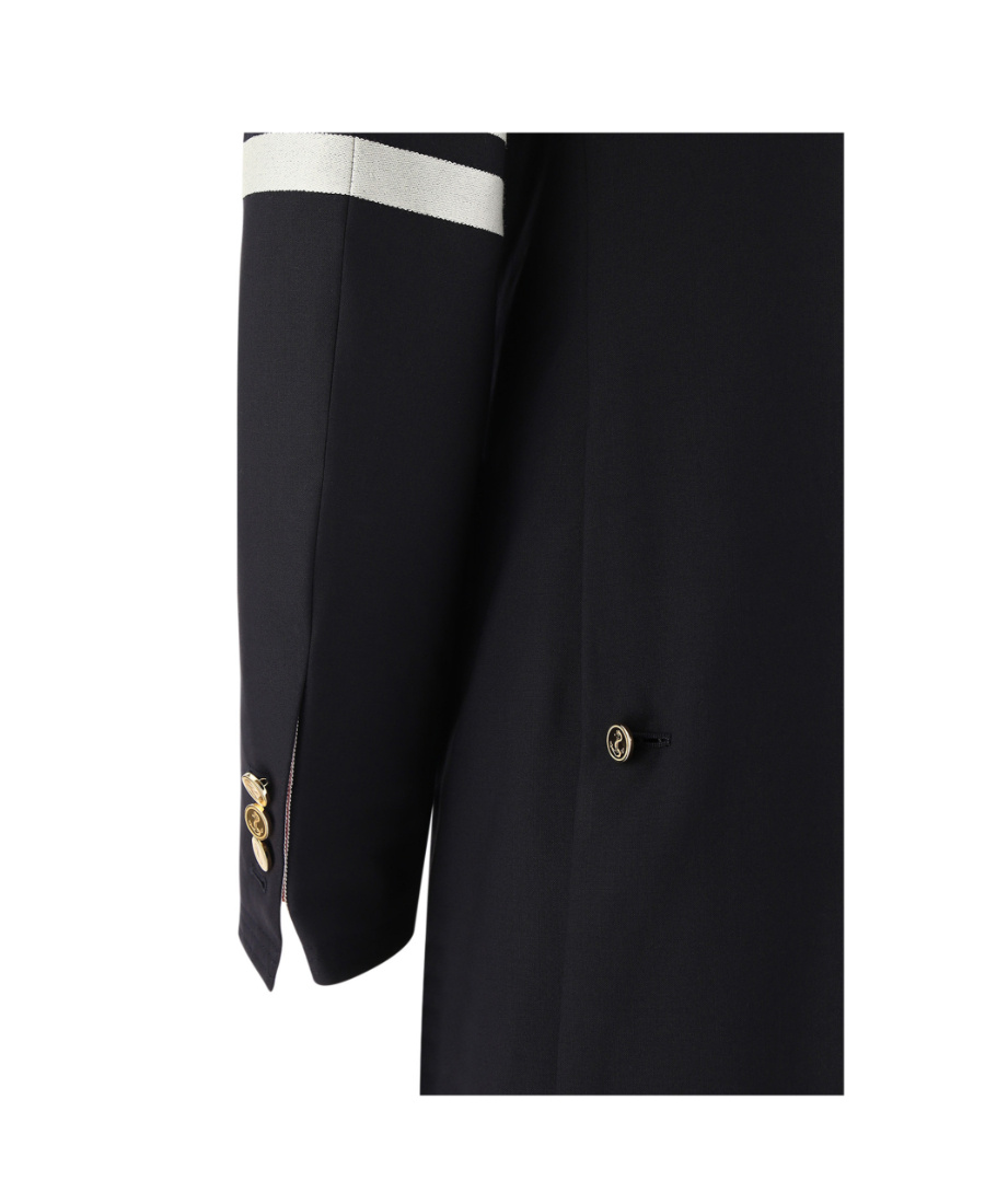 THOM BROWNE 4-BAR PLAIN WEAVE SUITING OVERCOAT