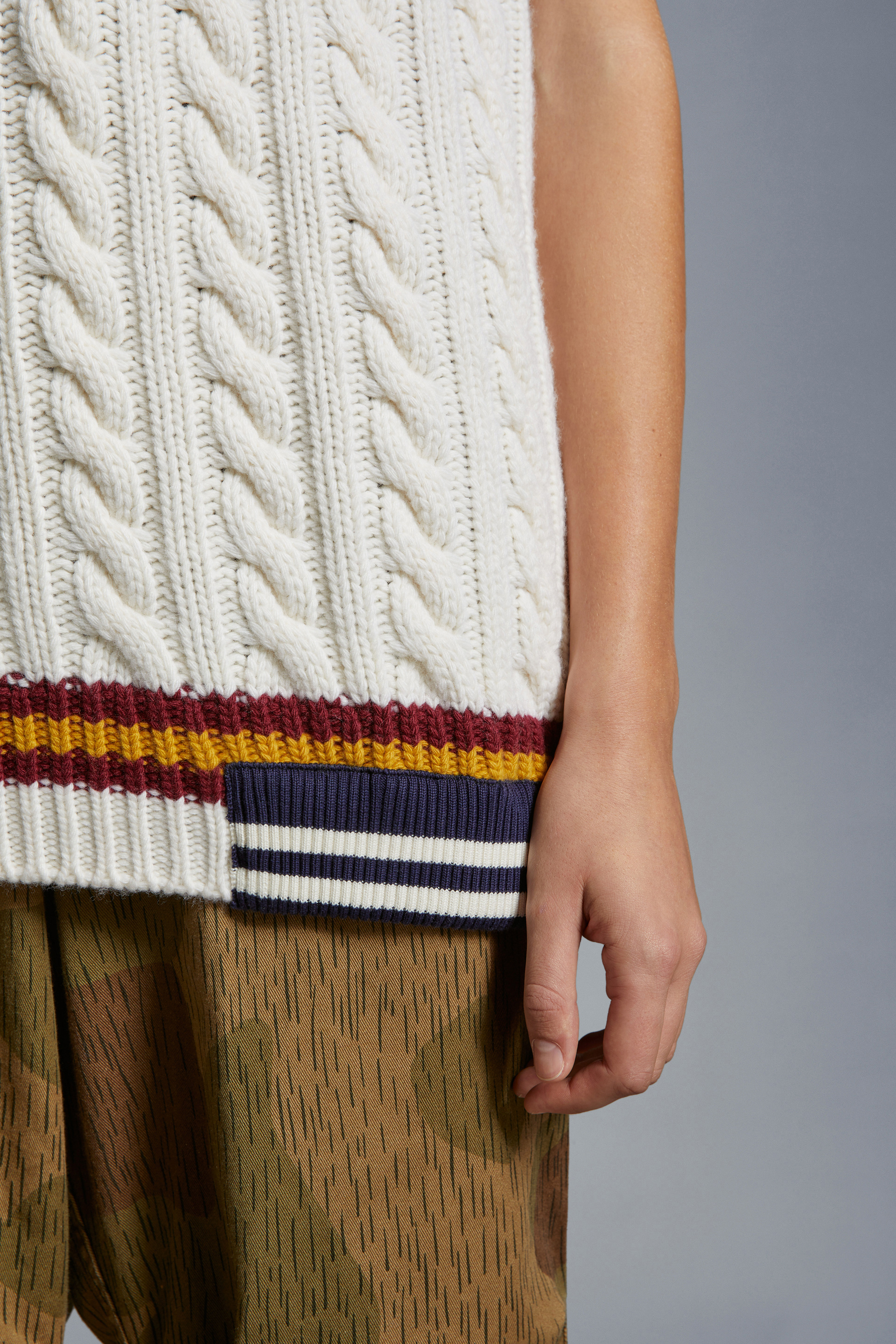 Shop Moncler Wool V-neck Gilet In White