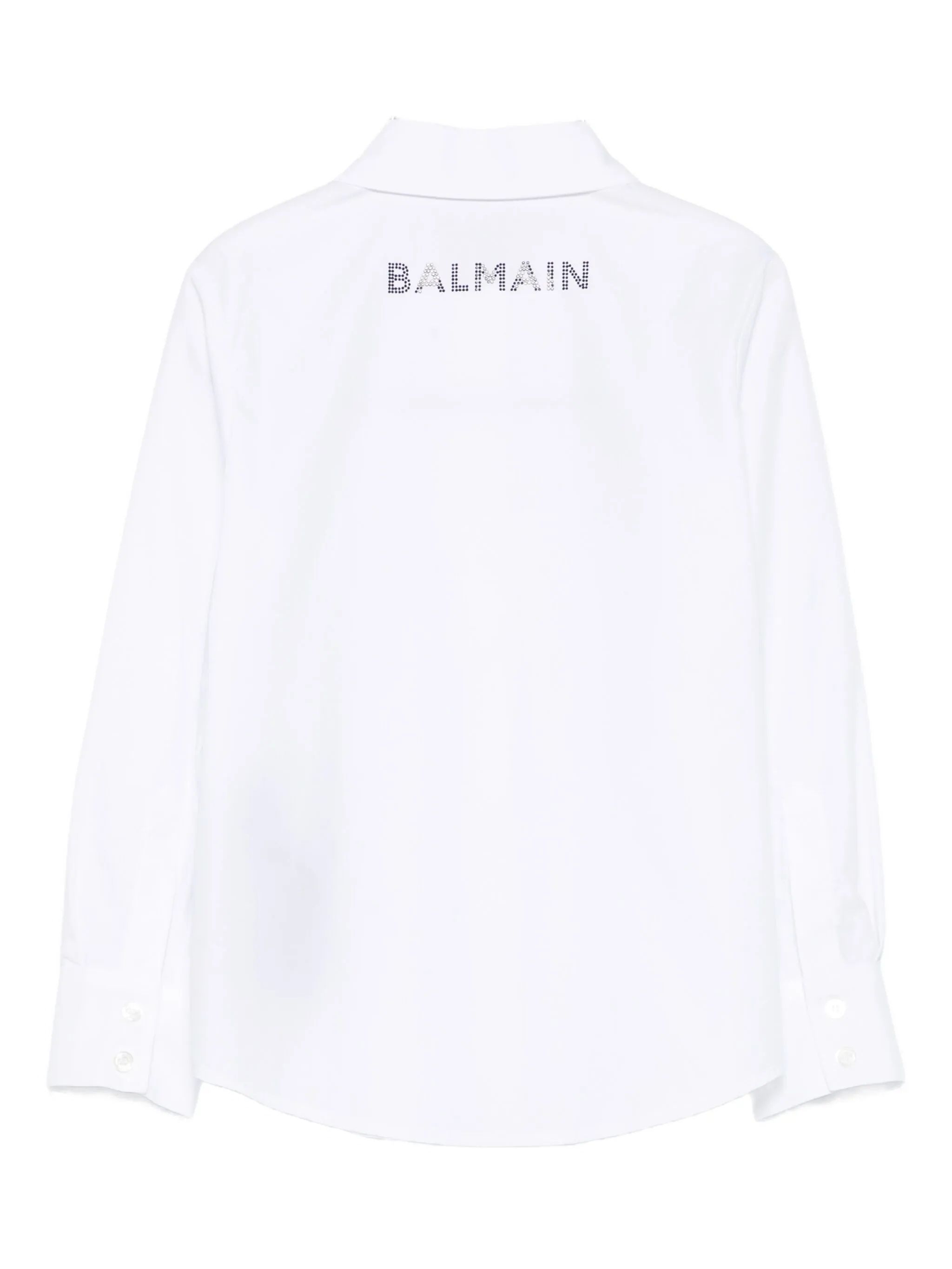 Balmain Crystal-embellished Poplin Shirt In White