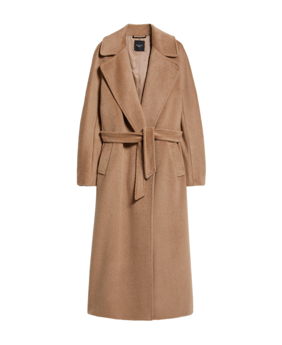 Weekend Max Mara Long-sleeved Lapel Coat In Gray