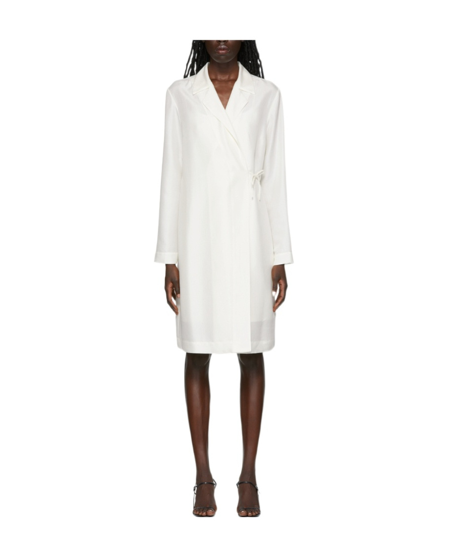 The Row Tie A Trench Coat In White