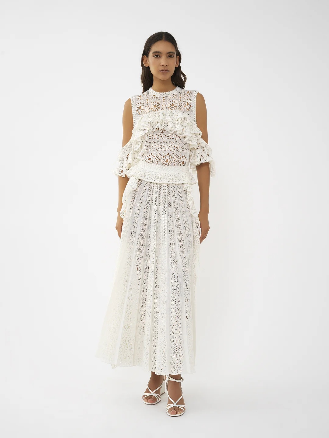 Chloé Women's Crochet Knit Top In White