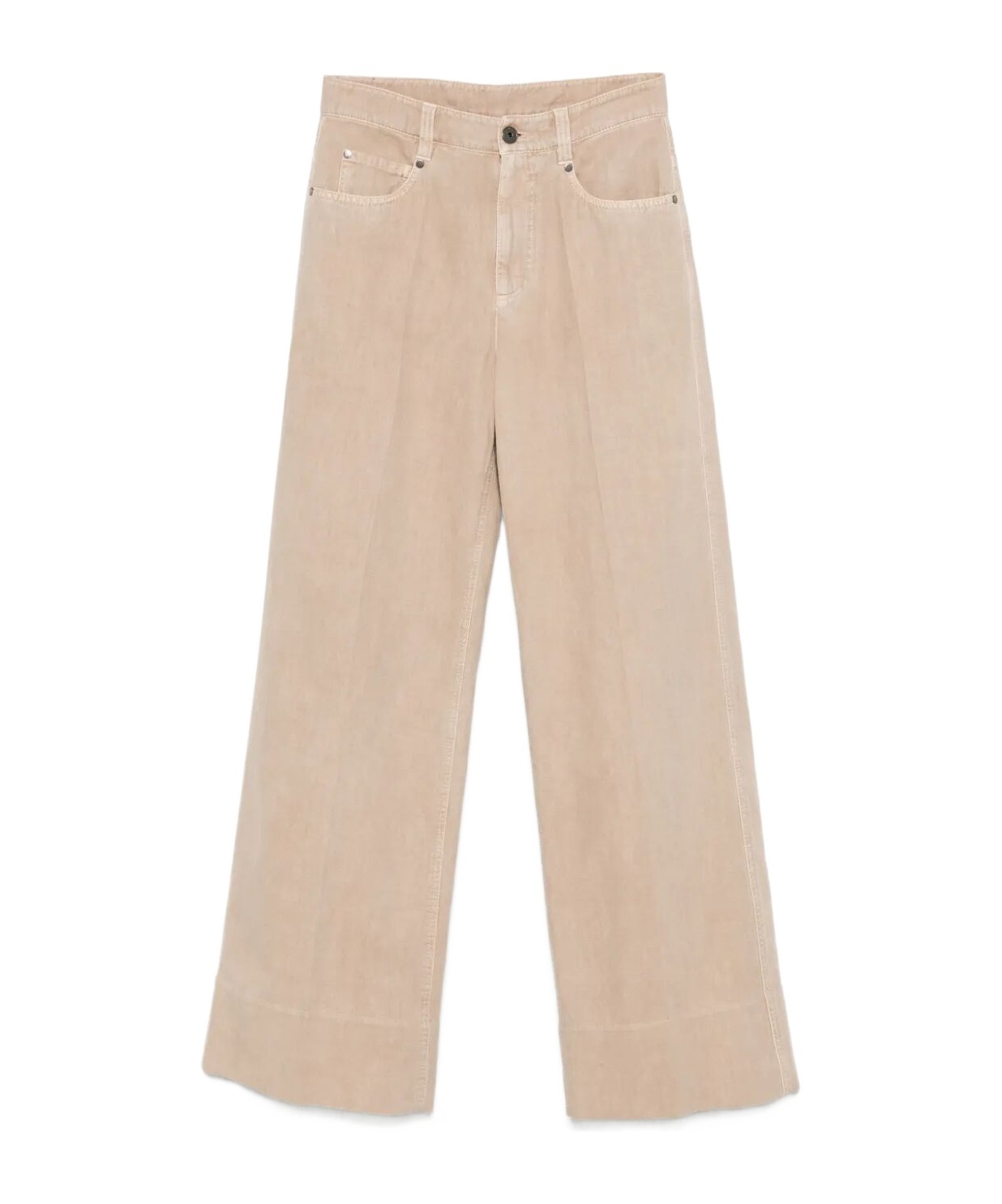 Brunello Cucinelli Pressed-crease Wide-leg Trousers In Nude