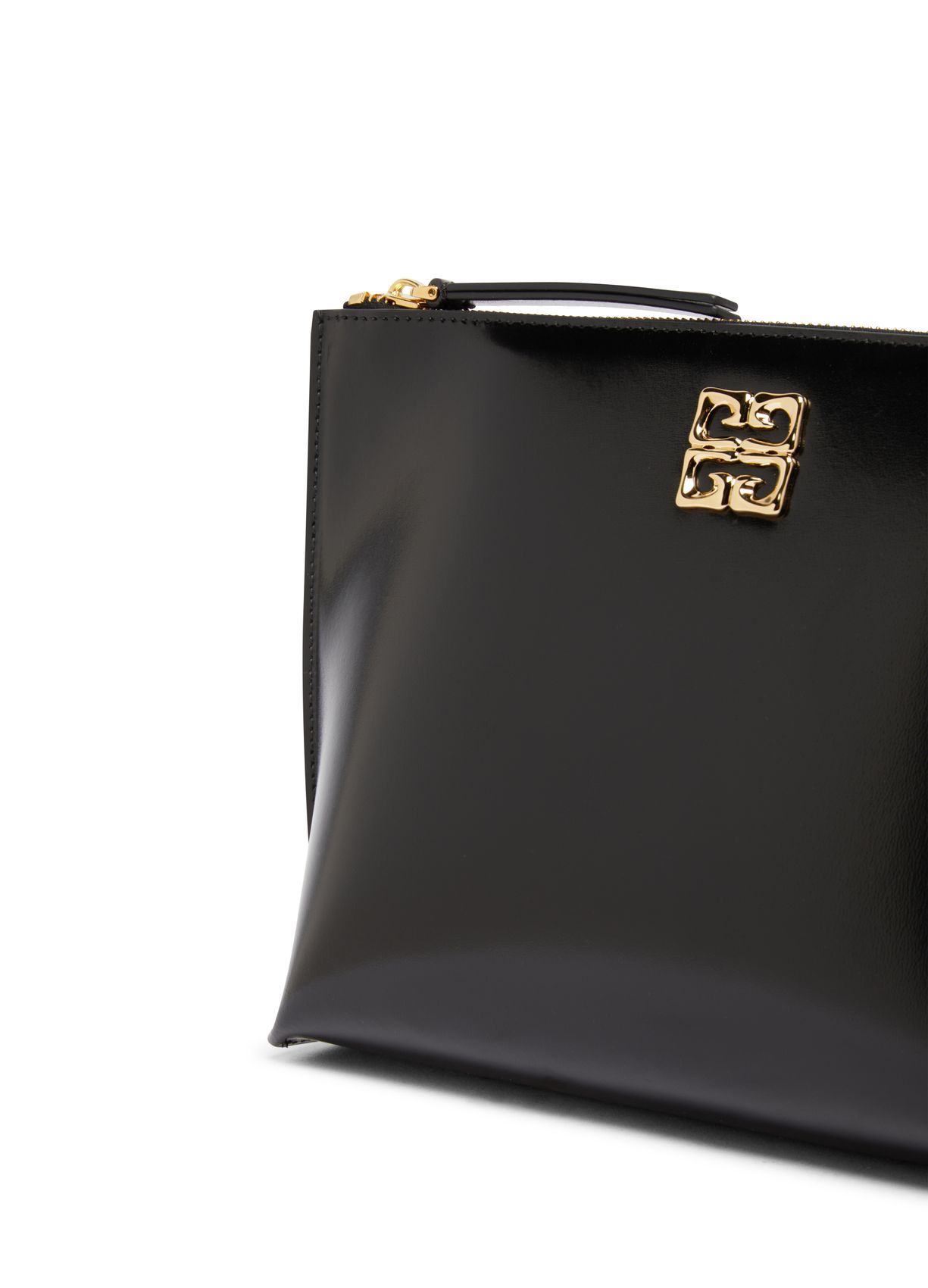 Givenchy Liquid Logo Plaque Clutch Bag In Black