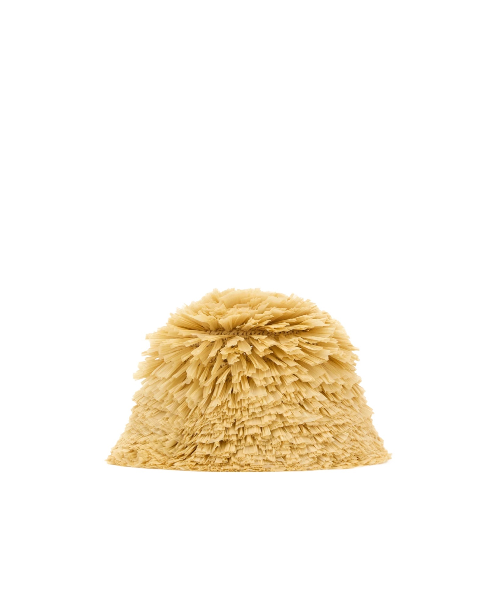 Prada Textured Raffia Bucket Hat Accessory In Yellow