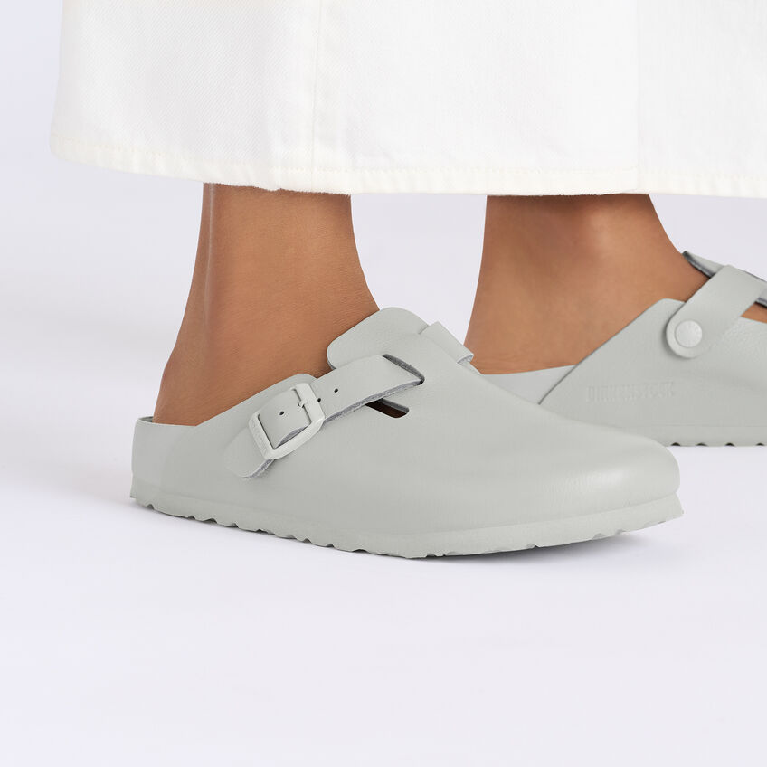 Birkenstock Buckle Muller Shoes In Gray