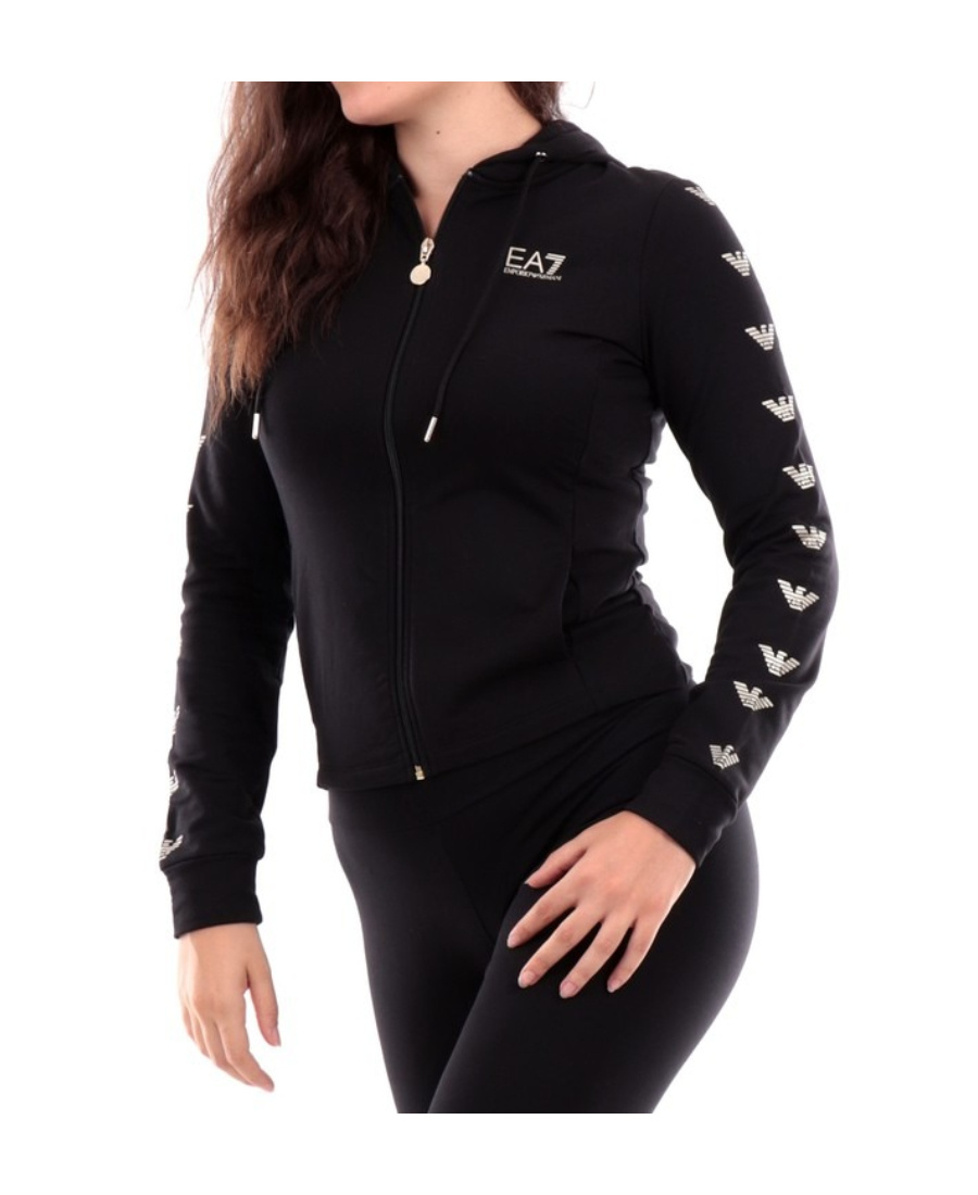 EA7 LOGO HOODED CASUAL JACKET 