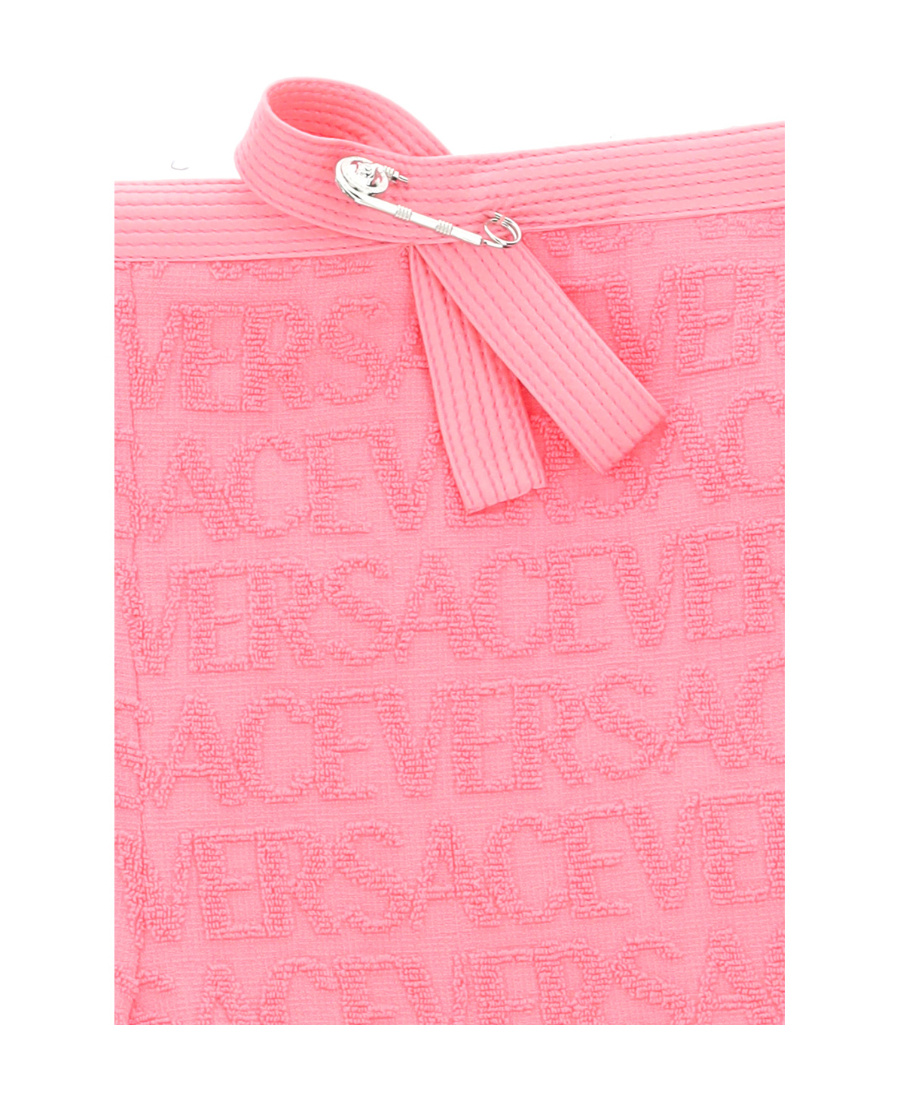 Versace Allover Bow-embellished Shorts In Pink