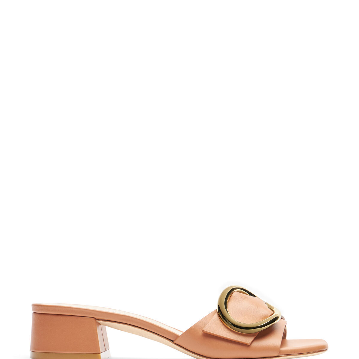 Stuart Weitzman Thick Heeled Flat Slippers In Nude