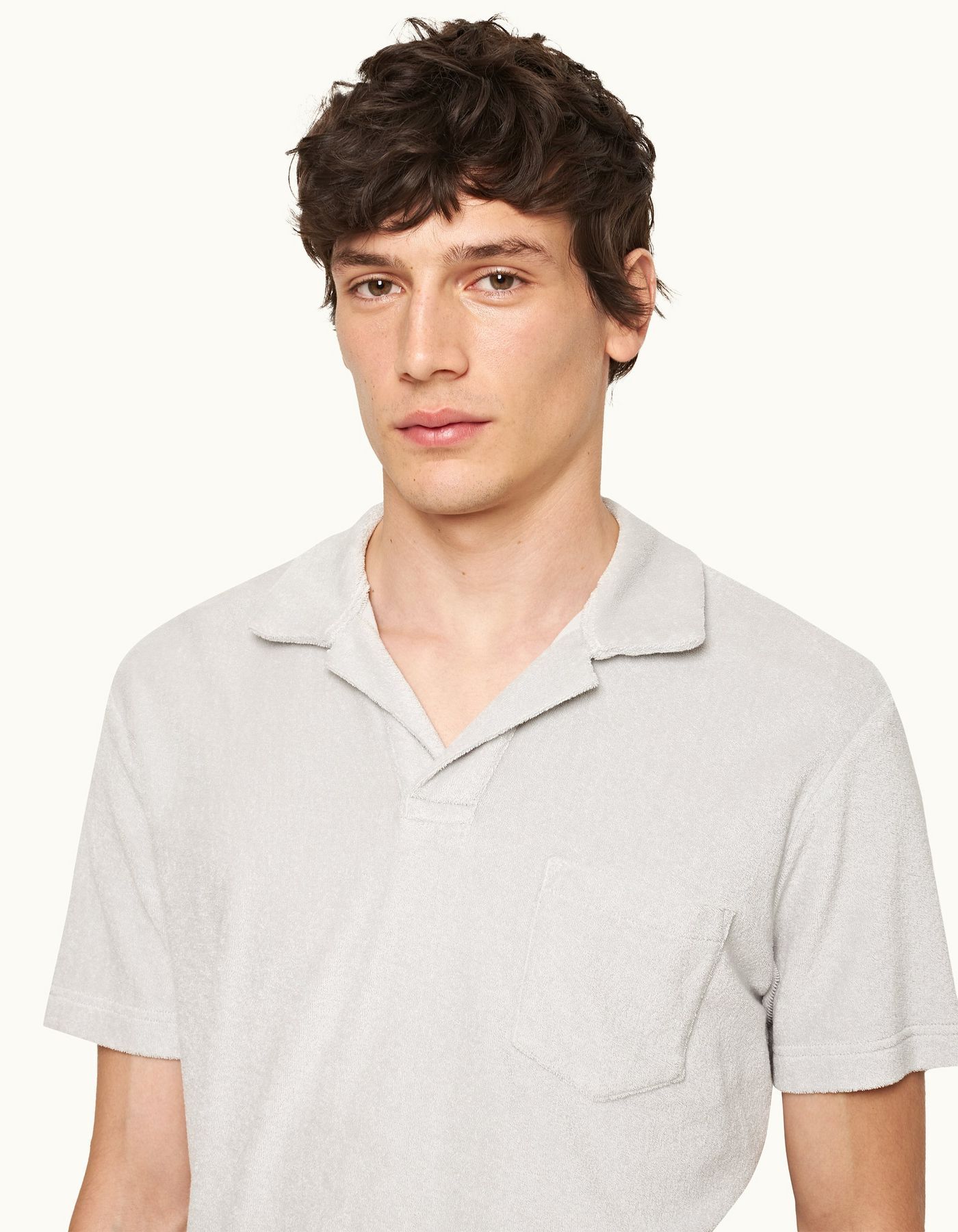 Orlebar Brown Terry Towelling Resort Polo Shirt In White