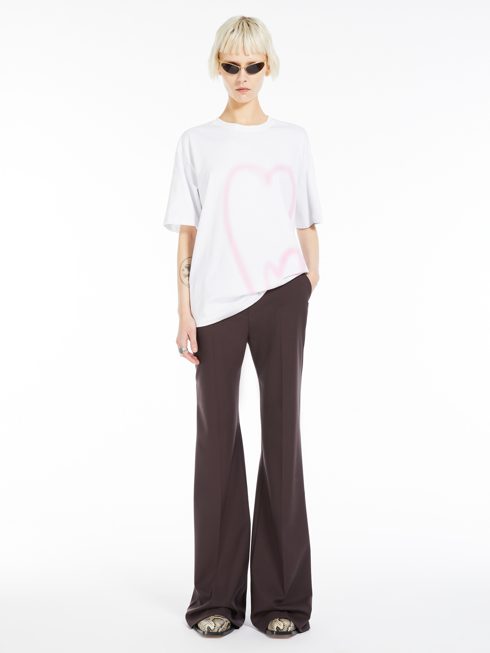 Sportmax Jersey Cotton Print T-shirt In White