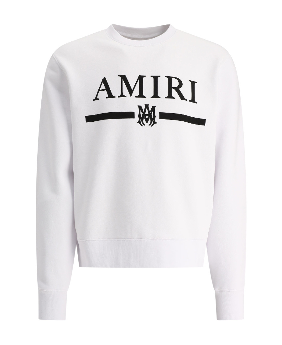 Amiri Logo Round-neck Sweater In White